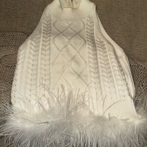 Amanda Uprichard White Cowl Neck Sweater